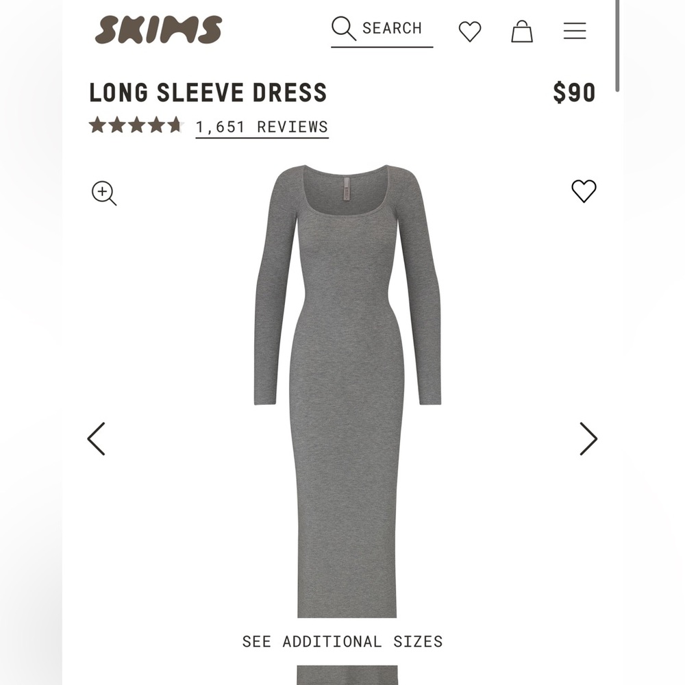 Skims, long sleeve dress